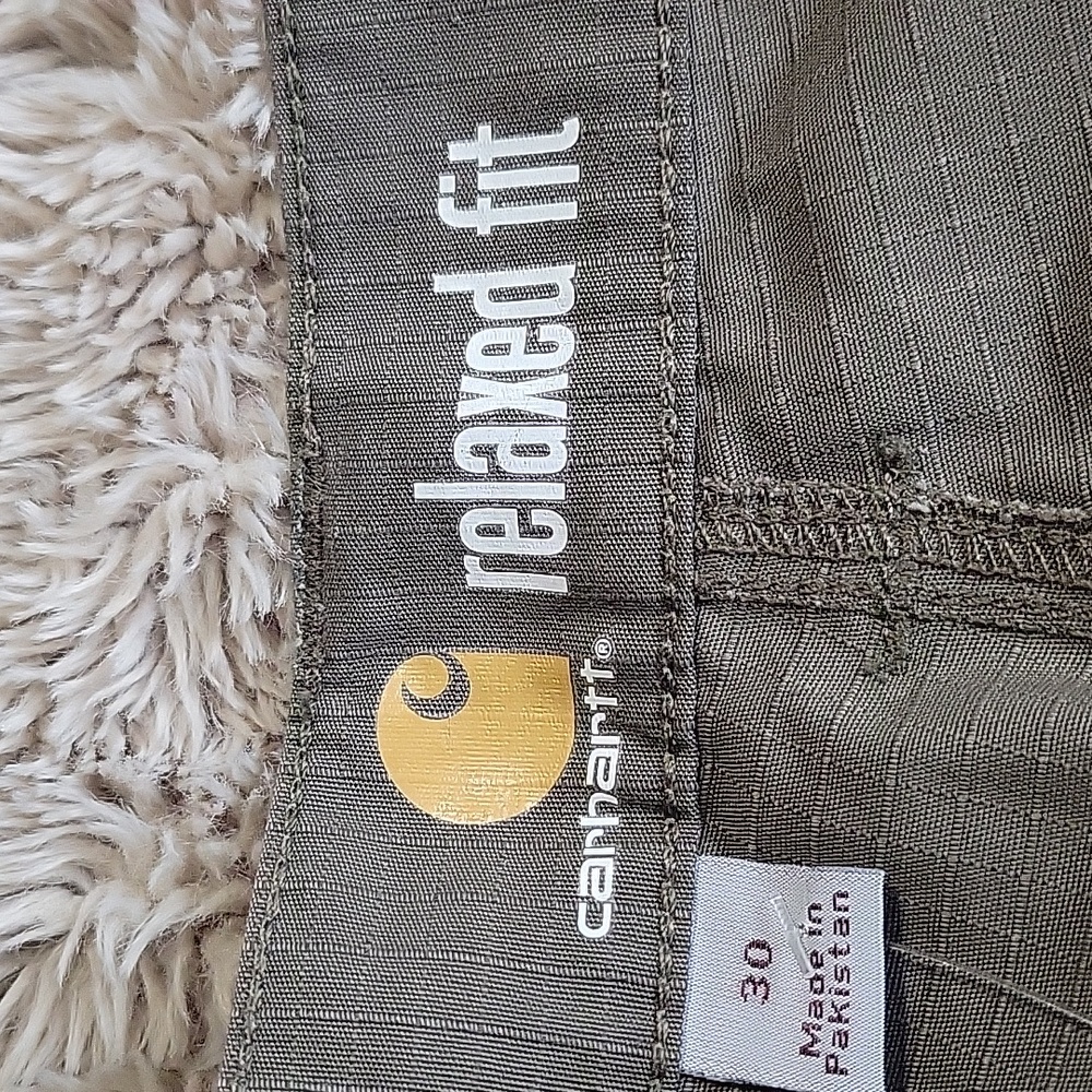 NWT- Carhartt Men's Cargo Shorts - Olive Green Sz 30 - Picture 2 of 4
